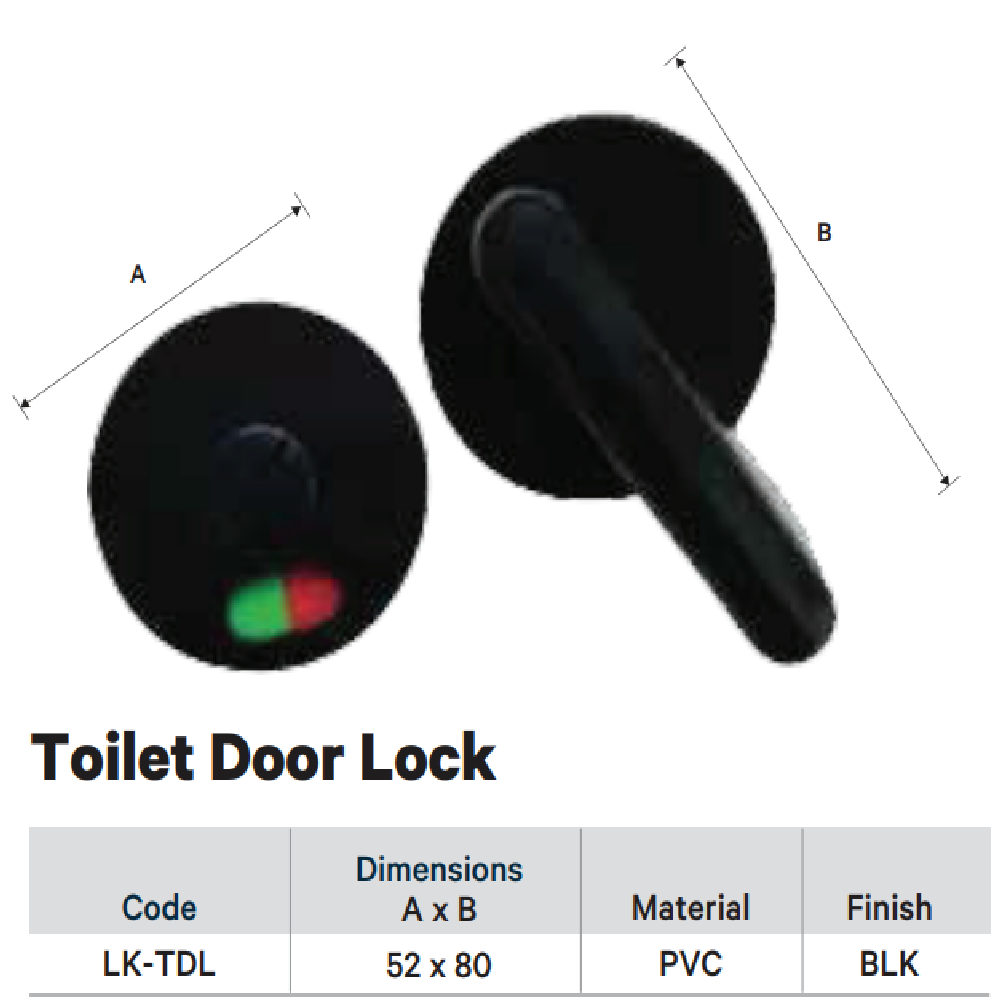 Hardware Specialist LK-TDL Toilet Door Lock - Black_3
