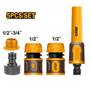 Ingco HHCS05122 5-Piece Water Hose Quick Connector Set with Sprayer_2