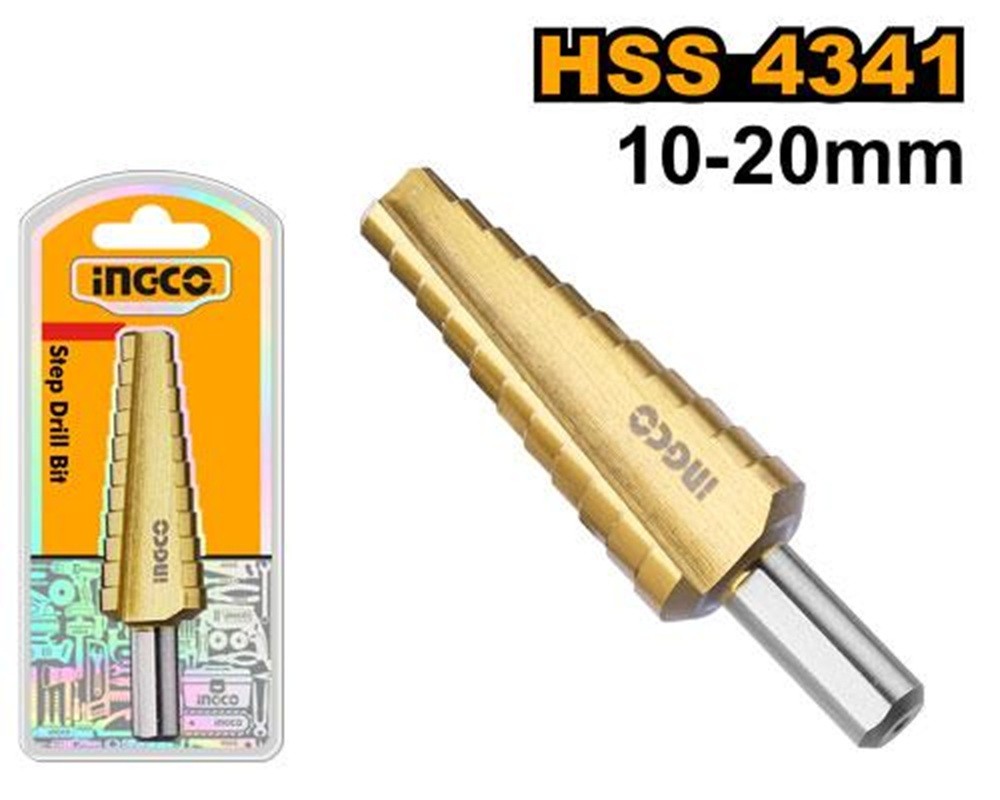 Ingco AKSDS102033 HSS 10-20mm Titanium Coating Step Drill Bit_1
