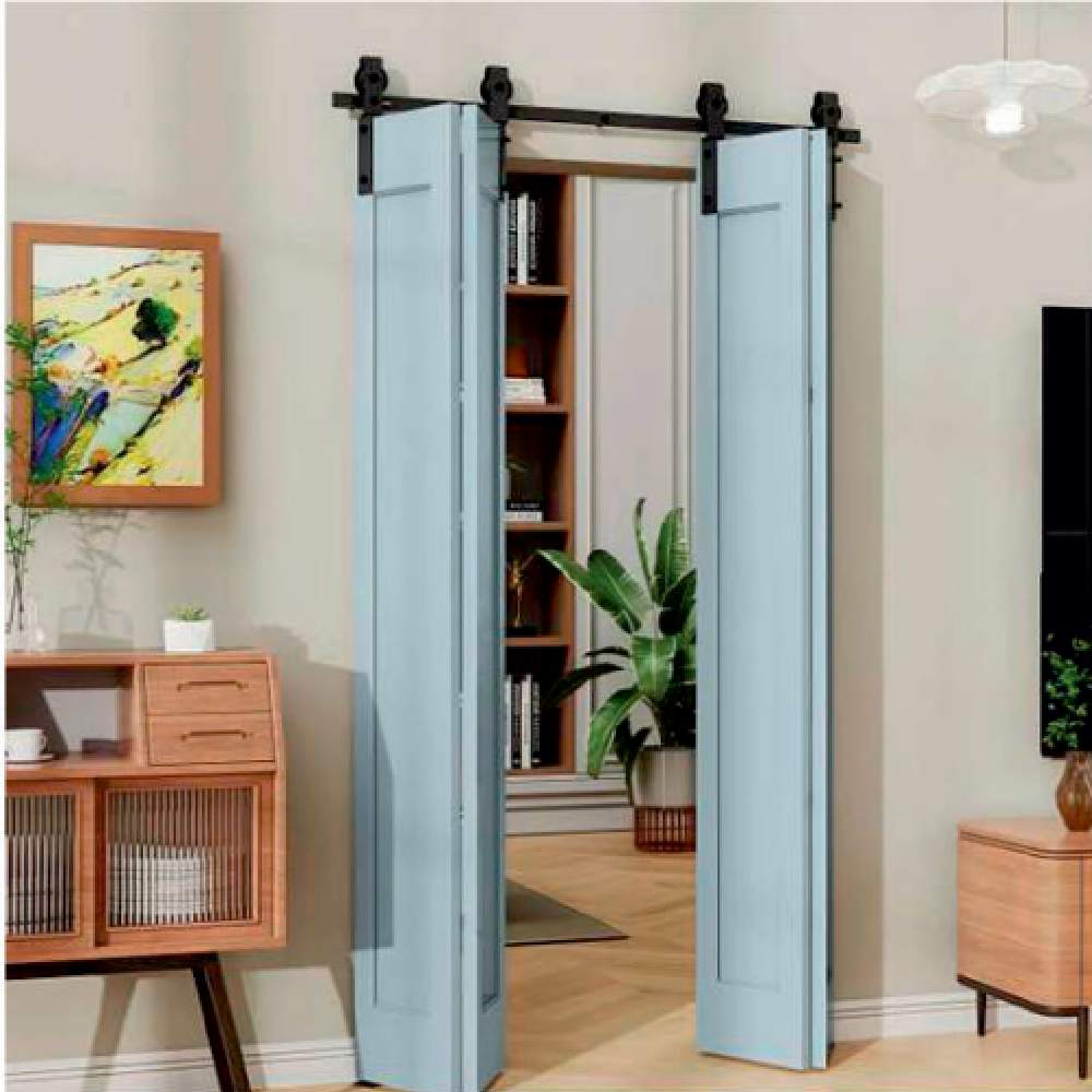 Moco MAS04 2-Door Space-Saving Folding Barn Door System_1