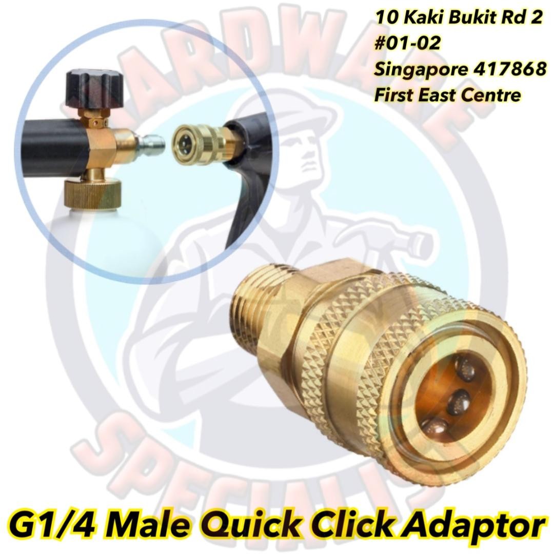 Hardware Specialist G1/4 Male Quick Click Adaptor For Pressure Washer_3238