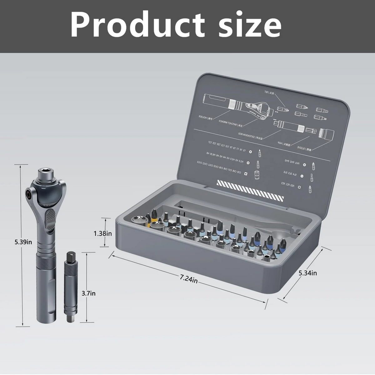 40 In 1 CR-V Multi-Bit Magnetic Ratchet Screwdriver Set_5