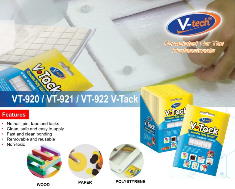 V-Tech VT-922 Reusable Putty Household Adhesive & Sealant - 80g_2