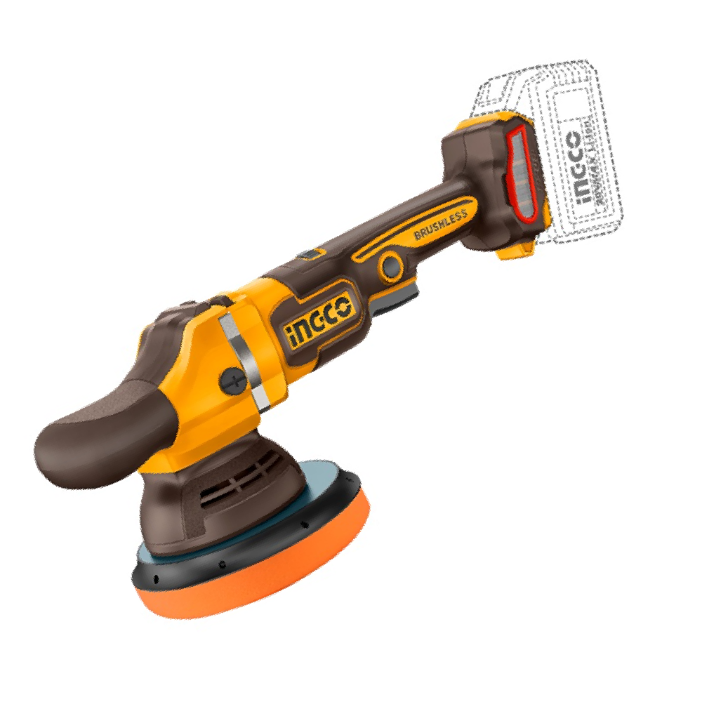 Ingco APLI20158 20V Lithium-Ion 4.0 Ah 6-inch Brushless Cordless Angle Polisher