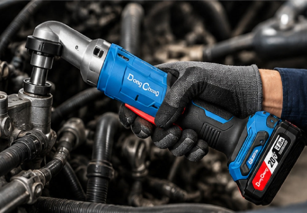 Dong Cheng DCPL05-8AM 20V MAX Brushless Cordless Angle Impact Driver Kit – 2 x 2.0Ah Batteries