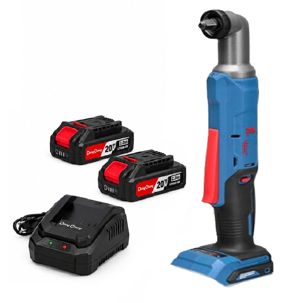 Dong Cheng DCPL05-8AM 20V MAX Brushless Cordless Angle Impact Driver Kit – 2 x 2.0Ah Batteries