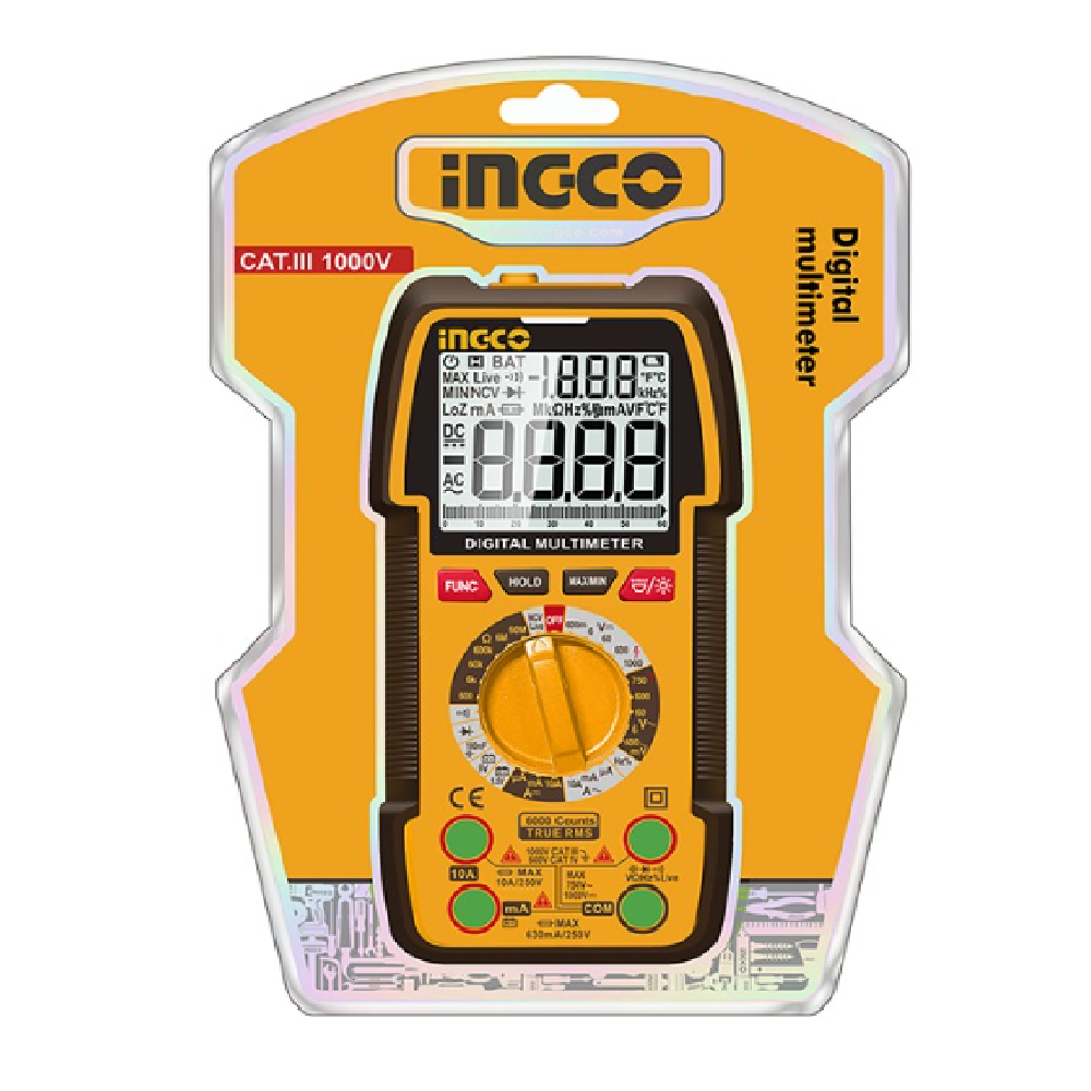 Ingco DM310002 1000V Manual-Range 6000-Count Digital Multimeter