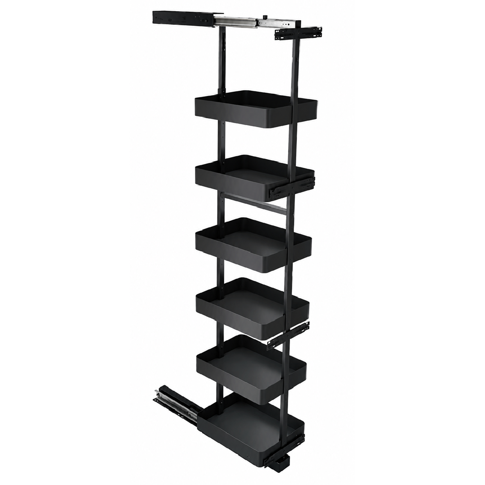 ecoWare GPH-DG Tall Unit Pull Out Basket with Soft Closing Slide - Dark Grey