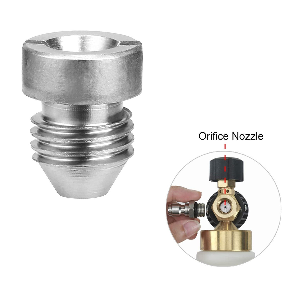Hardware Specialist Stainless Steel Foam Cannon 1.1mm Orifice Nozzle Tip