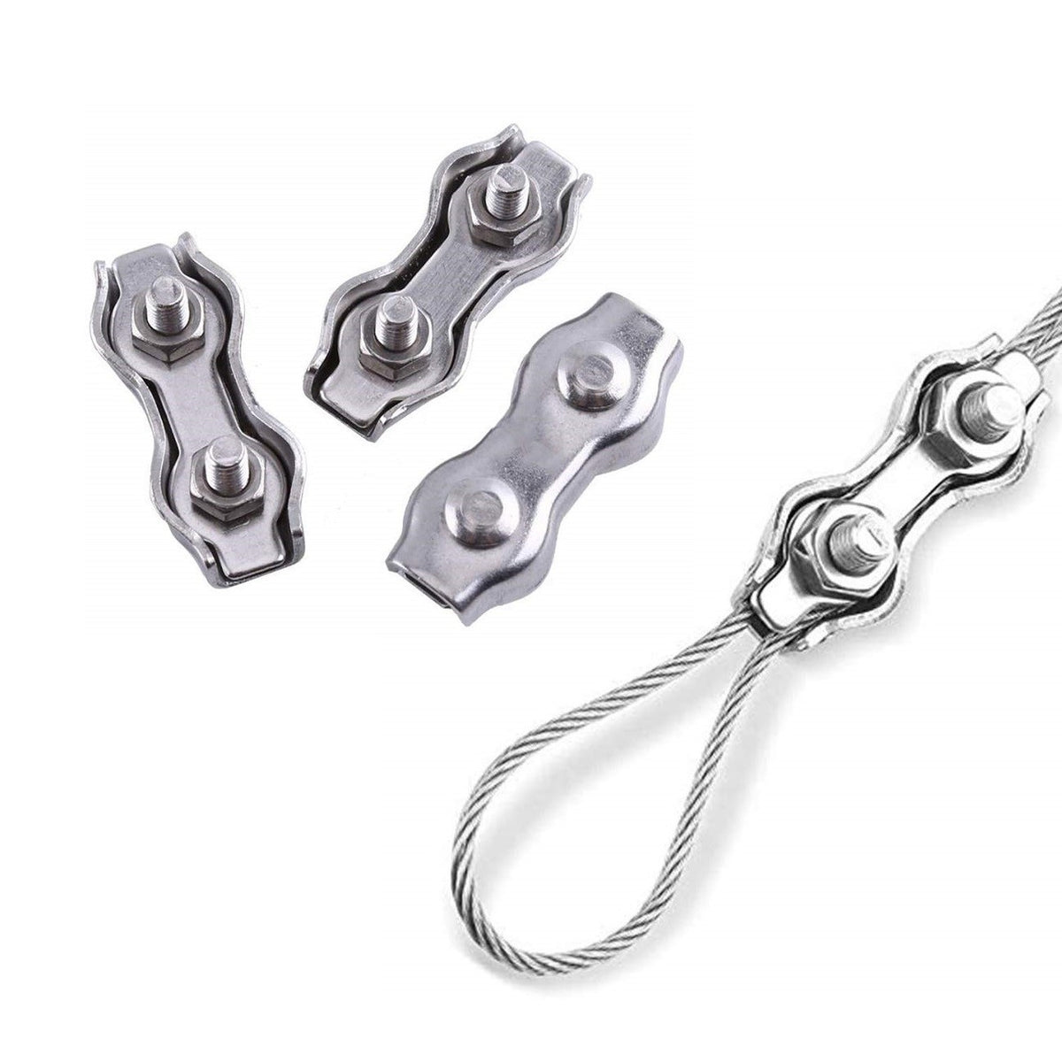Stainless Steel 304 Wire Rope Double Grip Cable Clamp