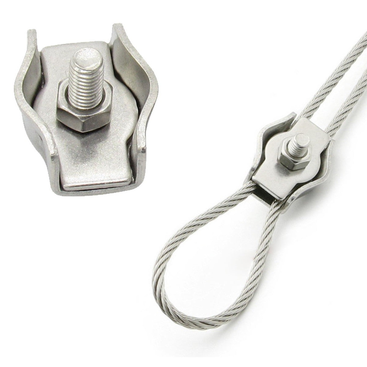 Stainless Steel 304 Wire Rope Single Grip Cable Clamp