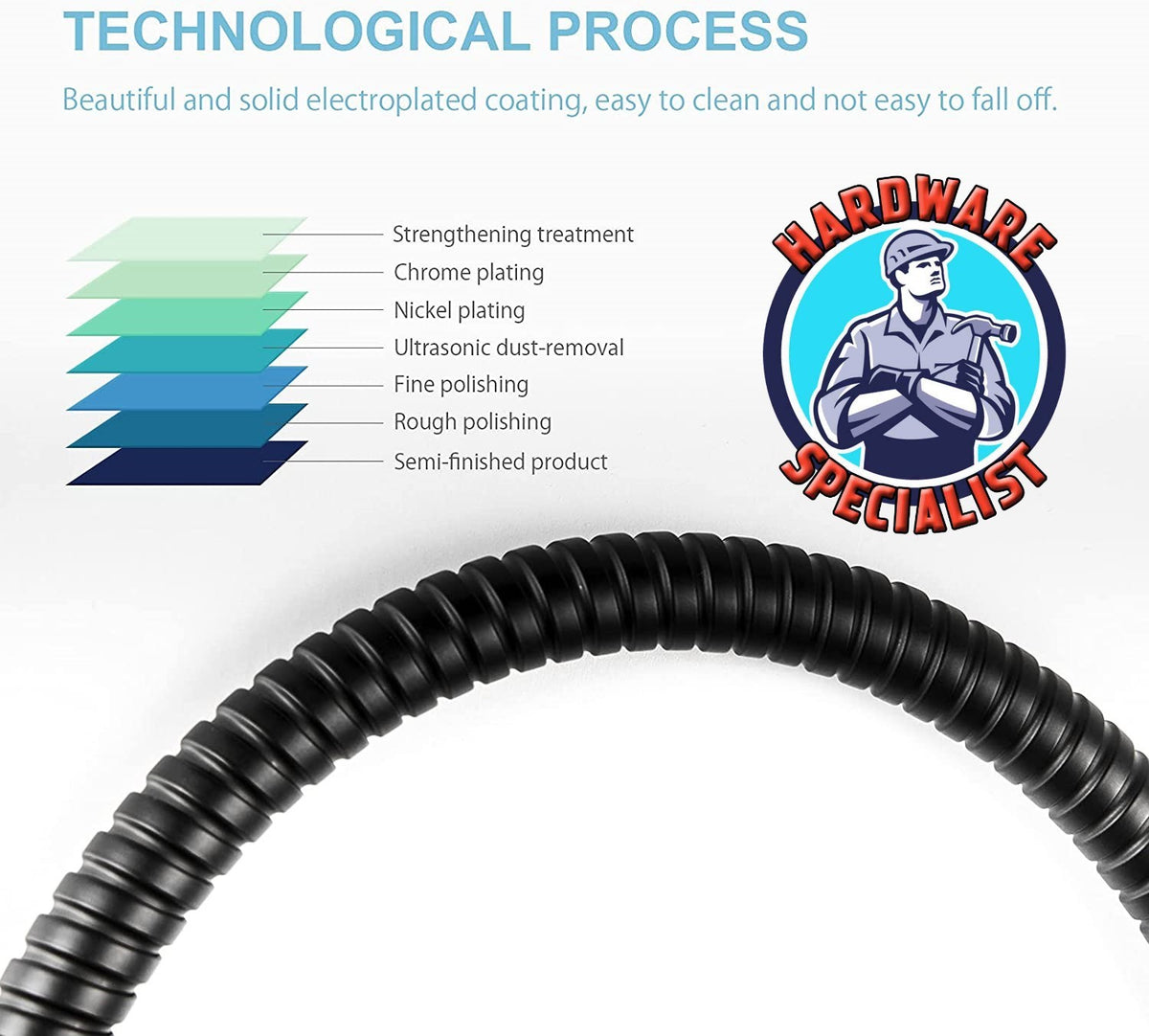 Hardware Specialist Stainless Steel Black Flexible Hose