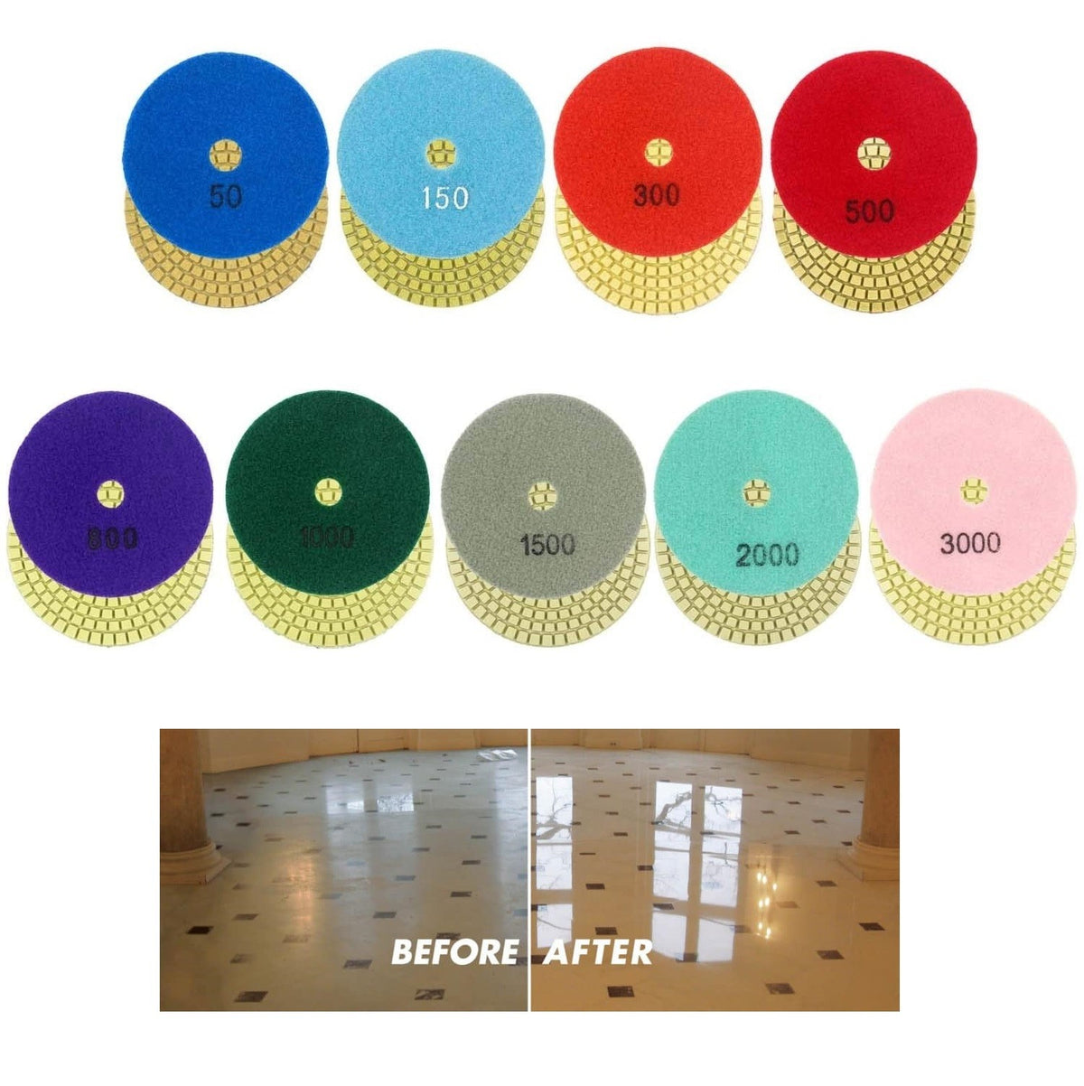 Diamond Polishing Pad For Wet / Dry Stone Polishing