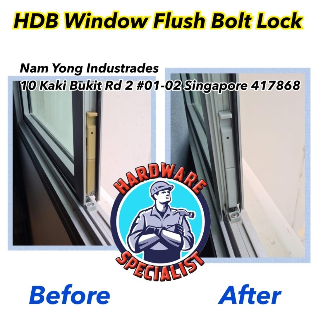 HDB Aluminum Window Casement Flush Bolt Lock 5090