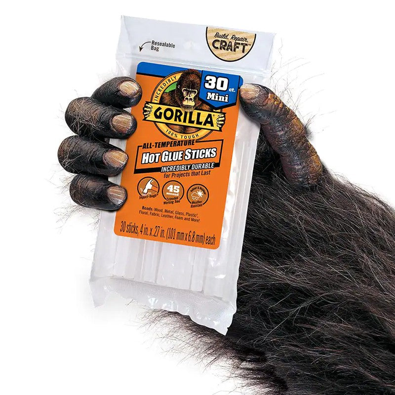 Gorilla Mini Size Hot Glue Sticks - 4 inch x 0.27 inch
