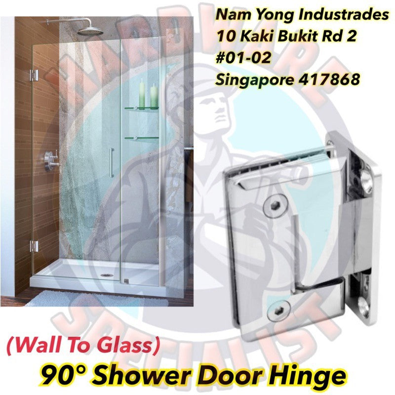 90 Degree Shower Glass Door Hinge (Wall To Glass)