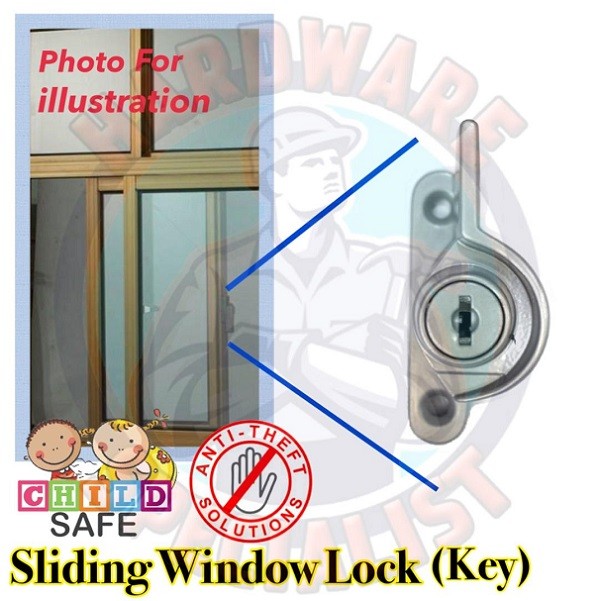 HDB Sliding Crescent Window Lock 4900 (key)