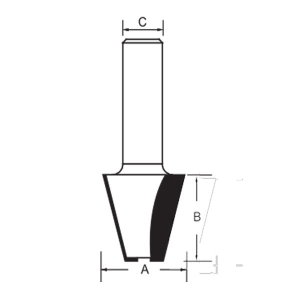 Arden 1/2 in. Shank 15° Bevel Router Bit