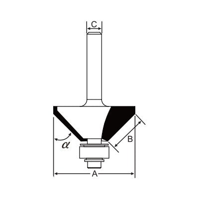 Arden 1/2 in. Shank 45° Chamfer Router Bit