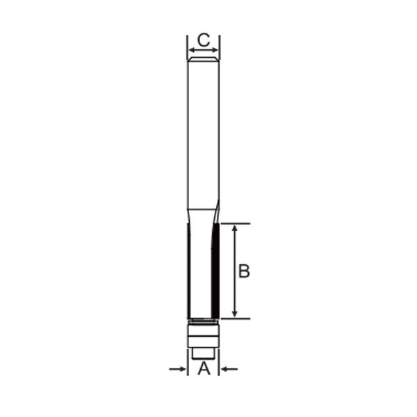 Arden 1/4 in. Shank Straight Router Bit with Two Bearing
