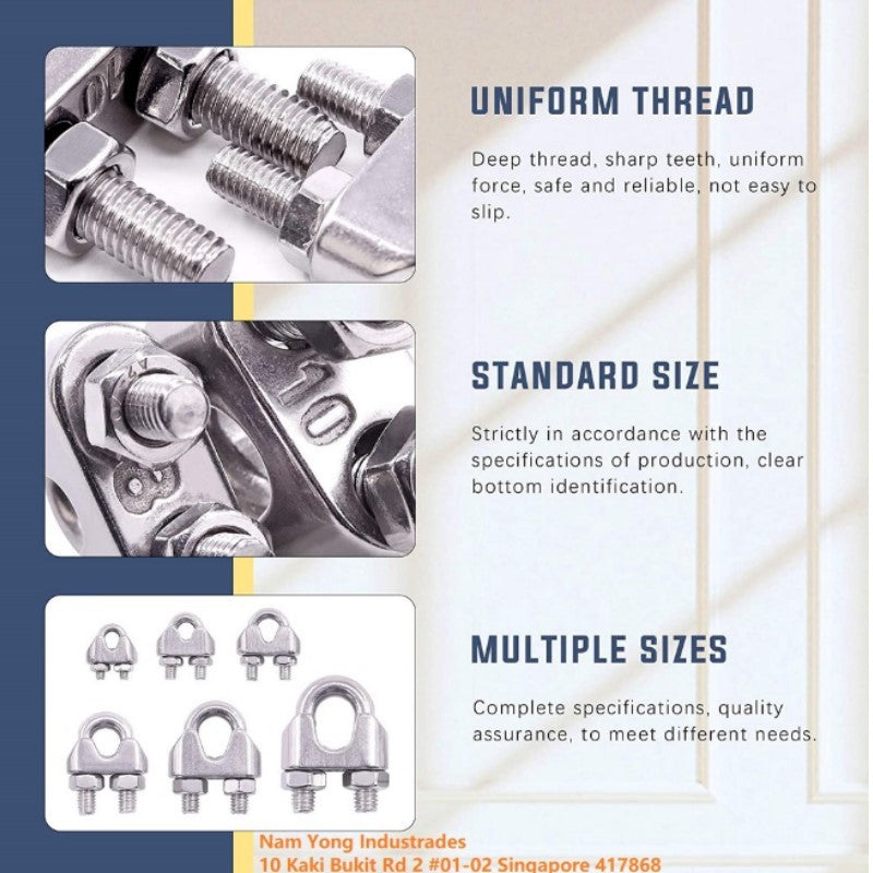 Stainless Steel 304 Wire Rope Clip Clamp/Cable Clamp