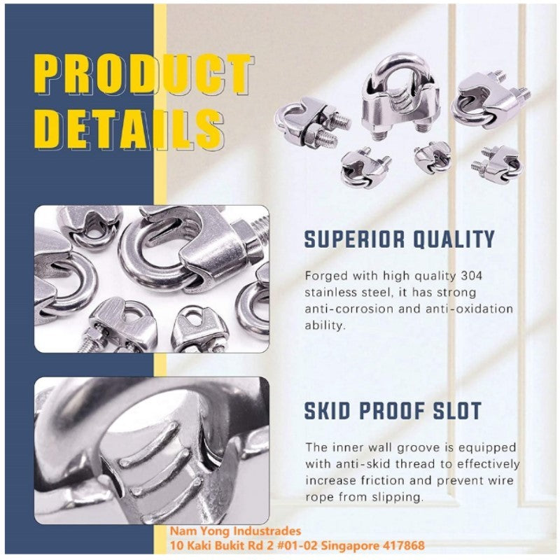 Stainless Steel 304 Wire Rope Clip Clamp/Cable Clamp