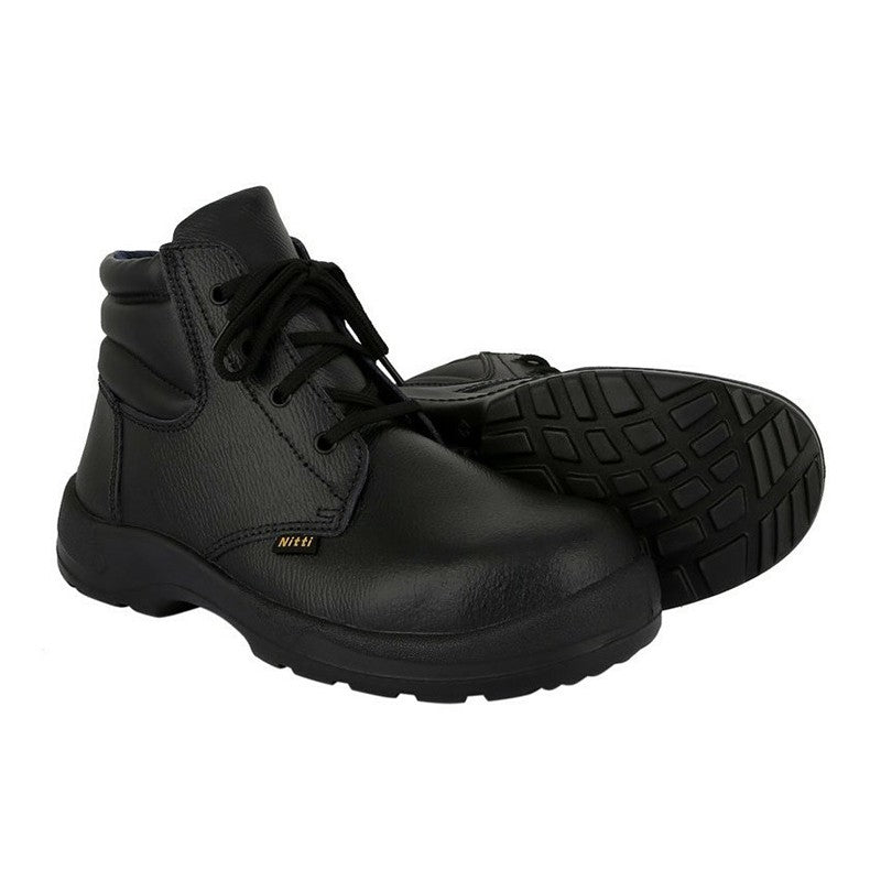 Nitti Mid Cut Safety Shoe with Shoe Lace - Black