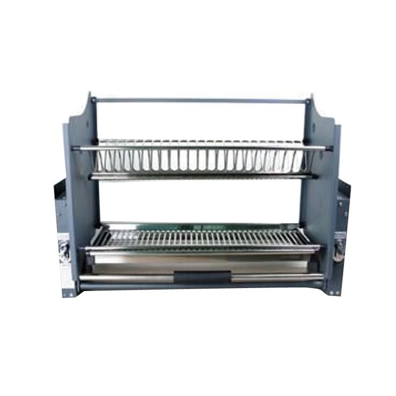 ecoWare Luxury Stainless Steel Up and Down Storage Kit Elevator with Dish Rack