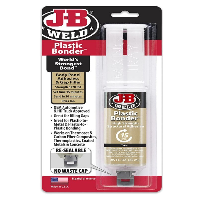 J-B Weld Plastic Bonder High Strength Structural Adhesive Syringe - 25mL
