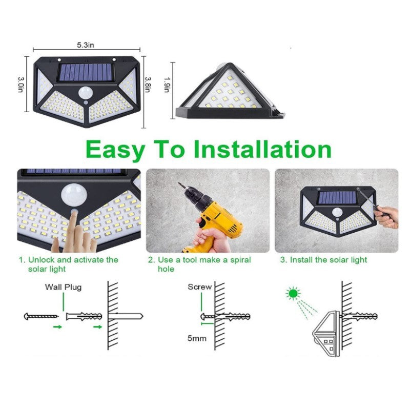 Rechargeable Motion Detection Integrated 100 LED Solar Light