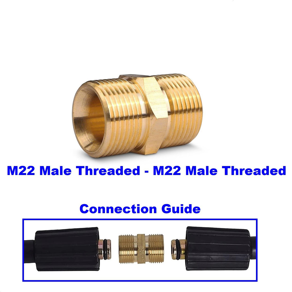 M22 - M22 Male Threaded Pressure Hose Connector