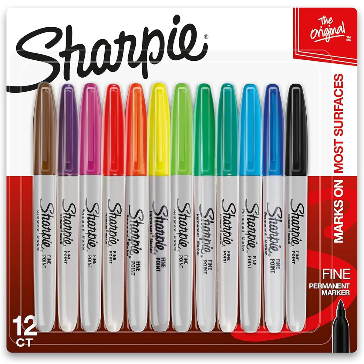 Sharpie 12 Count Assorted Colours Fine Point Permanent Markers