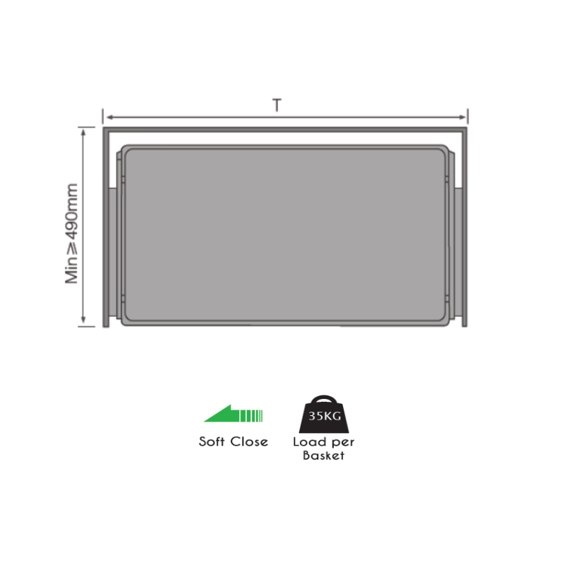 Black Box Undermount Four Side Dish Basket - Black