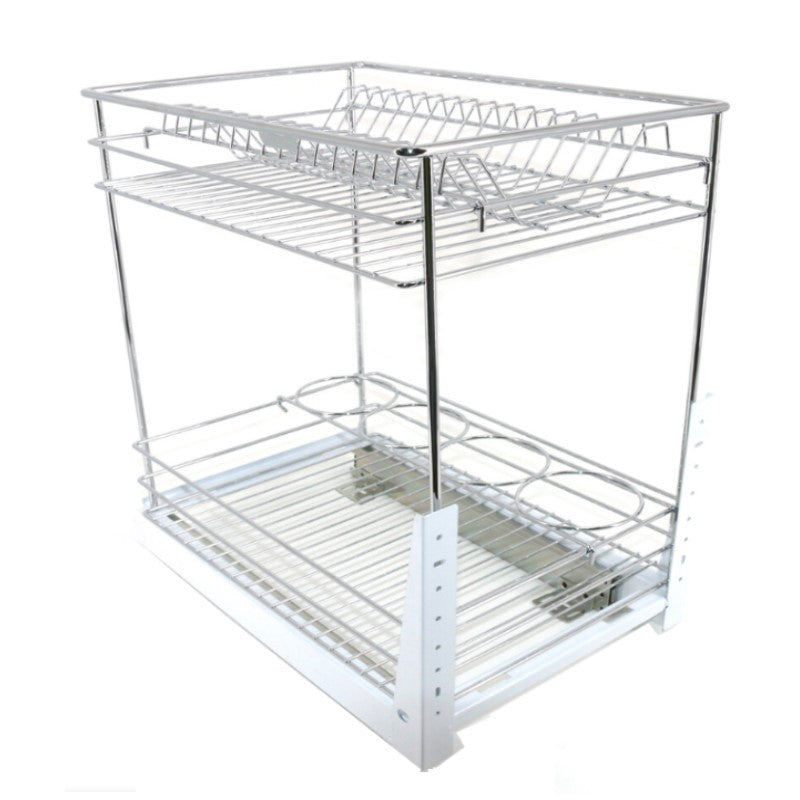 ecoWare Multi-function Two Layers Pull Out Basket - Chrome