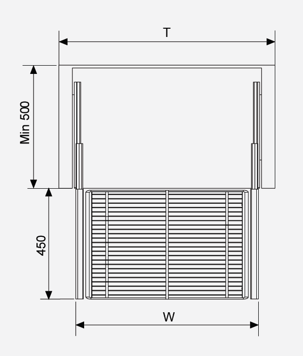 ecoWare Four Side Pull Out Basket with Undermount Organizer