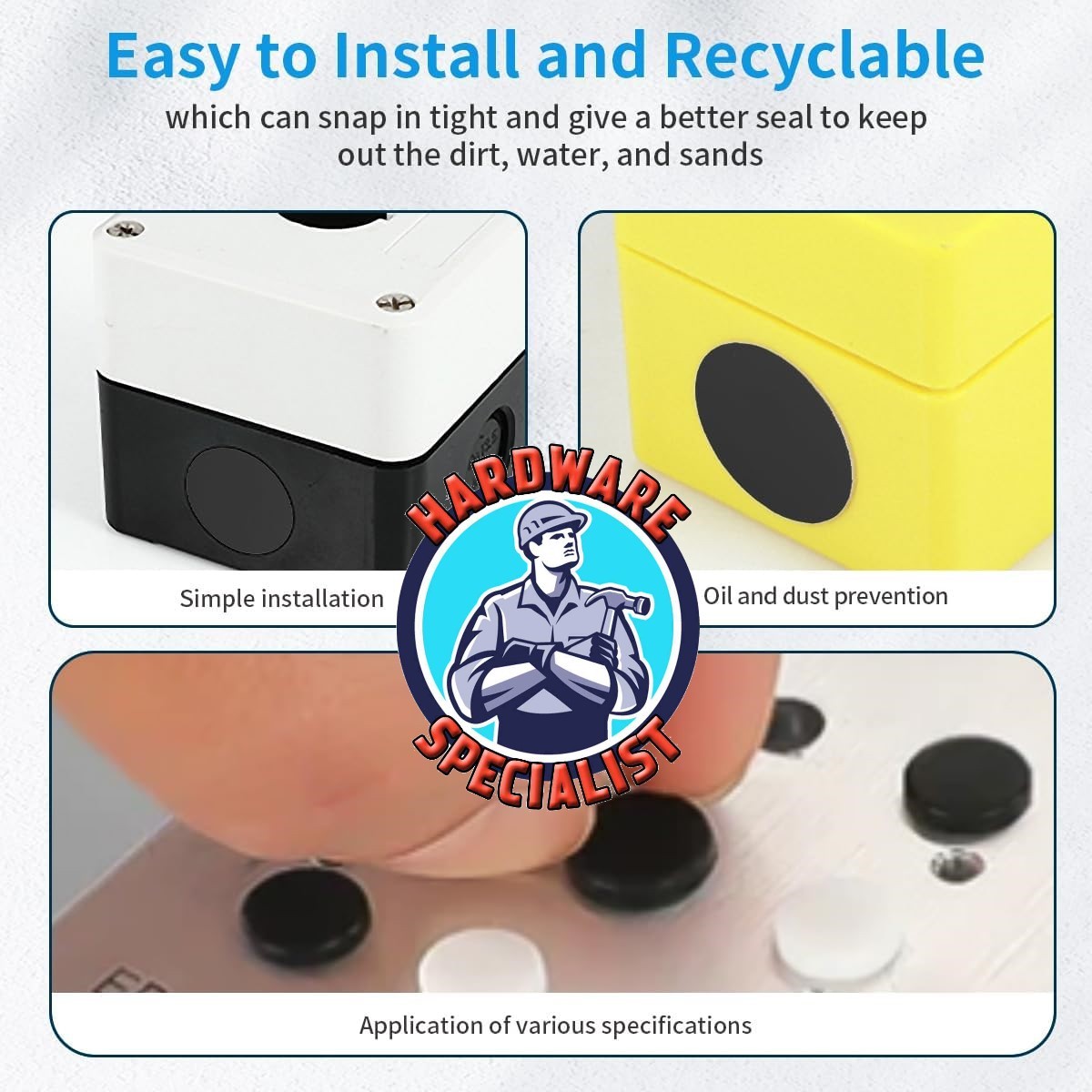 Hardware Specialist Flexible Rubber Insert Hole Cover For Aluminum Window Grill