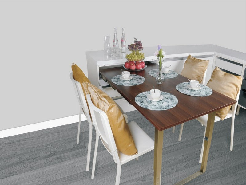ecoWare DS-TBE01 Pull Out Table with Folding Leg - Champagne Gold