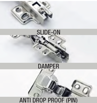 ecoWare Air Pressure Conceal Hinge with Slide-On Design - 4 Hole S89P