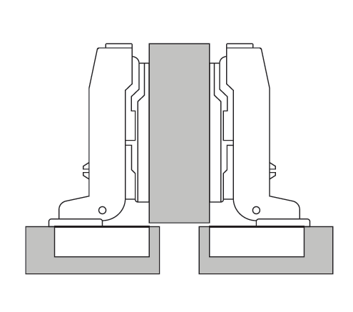 ecoWare Air Pressure Conceal Hinge with Slide-On Design - 4 Hole S89P