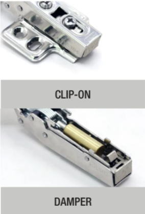 ecoWare SUS304 Grade Air Pressure Conceal Hinge with Clip-On Design - 4 Hole