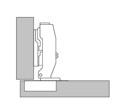 ecoWare SUS304 Grade Air Pressure Conceal Hinge with Clip-On Design - 4 Hole