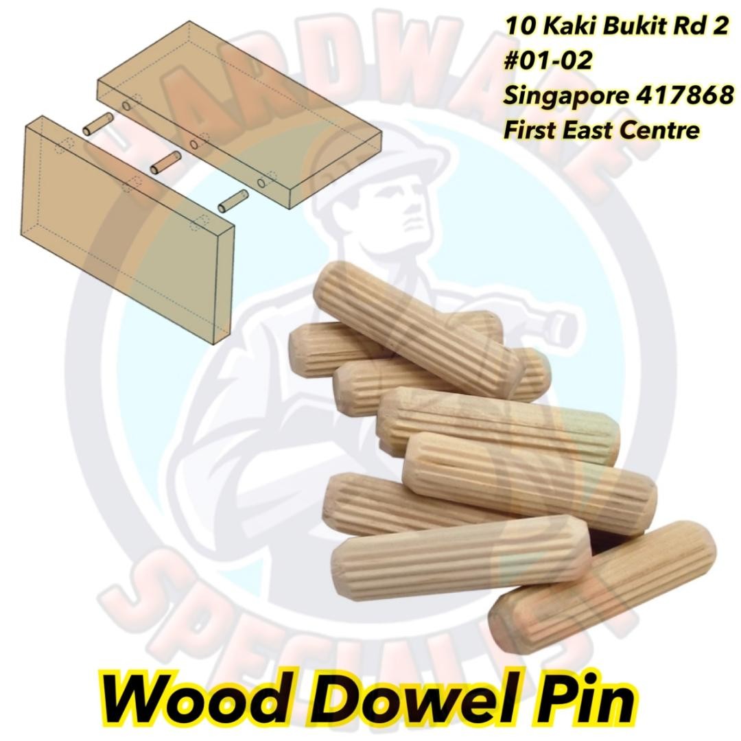 Dowel Bucket Fluted Wood Dowel Pins For Wood Joint - 30 Pieces
