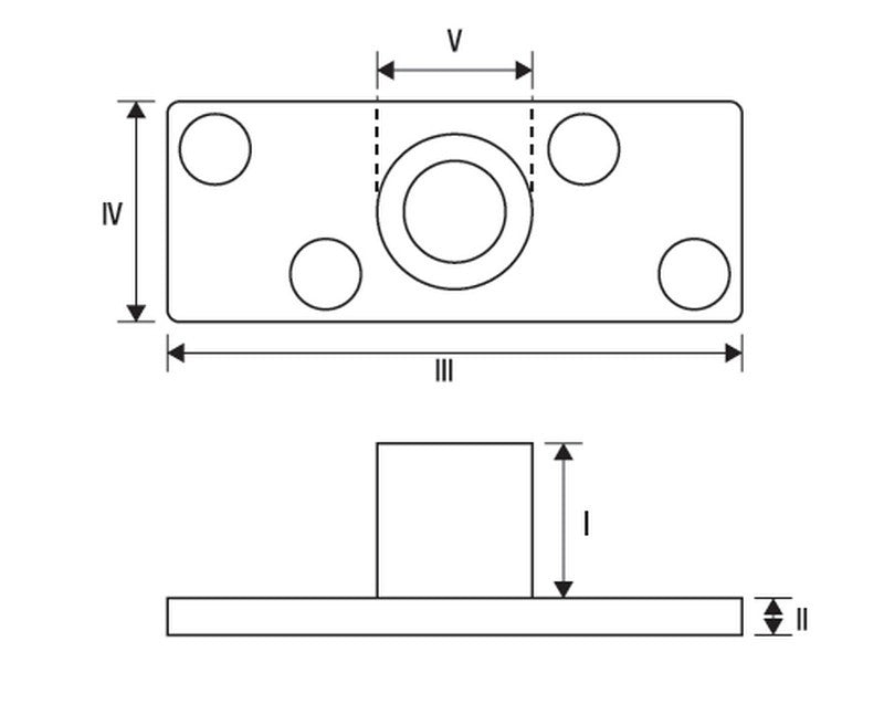 ecoWare H-BRG Iron Sliding Door Brass Guide
