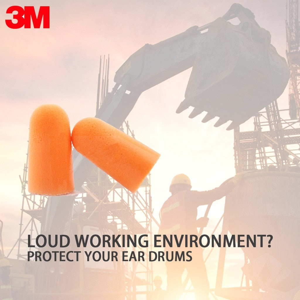 3M 1100 Noise Cancellation Earplugs - Orange