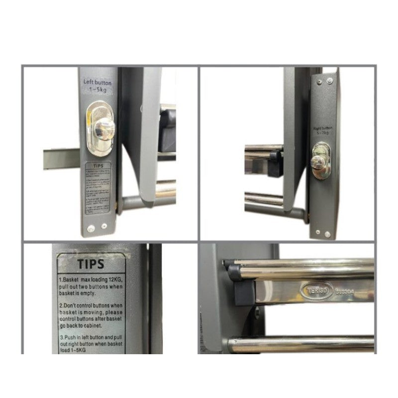 Teriso Stainless Steel 304 Up And Down Storage Kit Elevator With Dish Rack