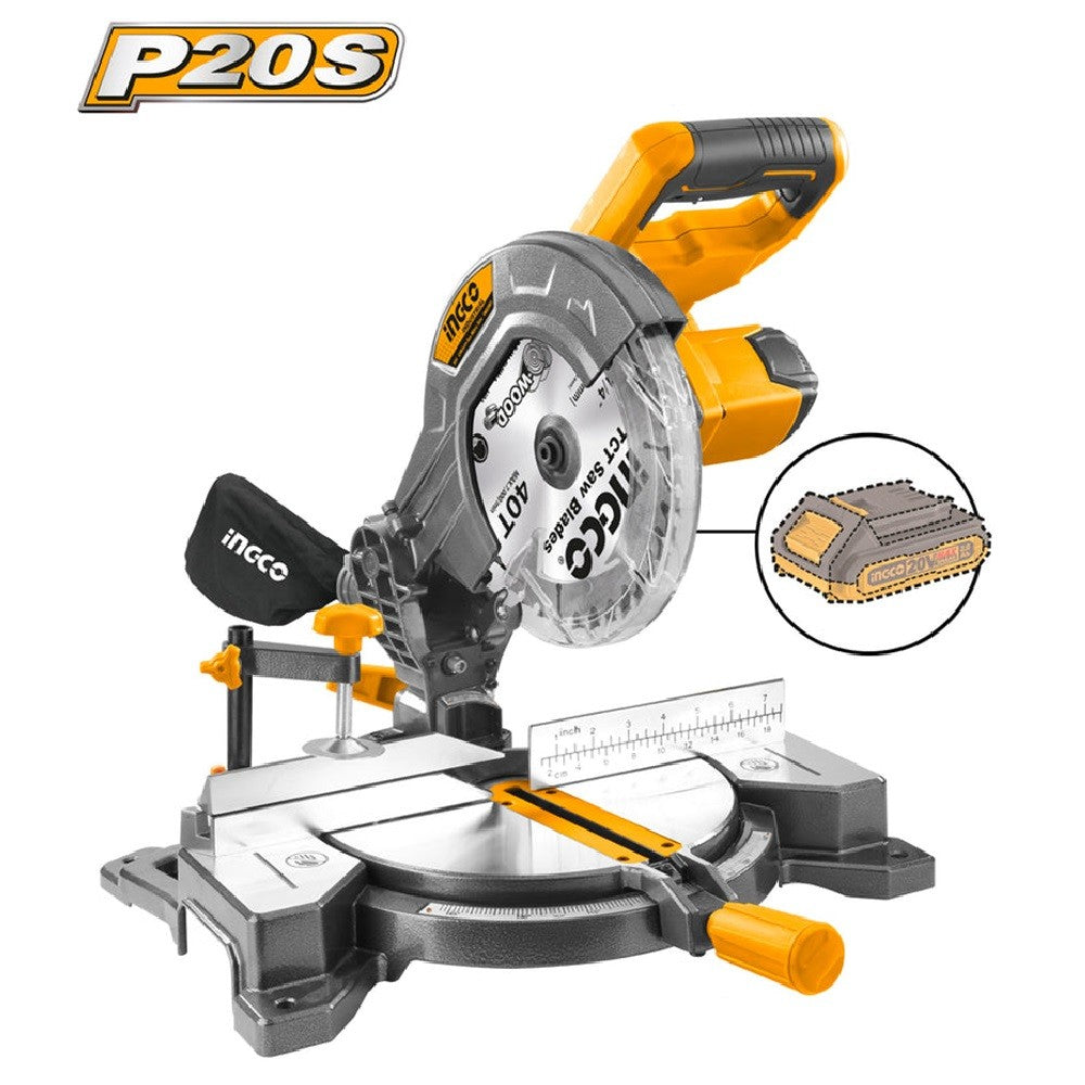 Ingco CMS2001 20V Lithium-Ion Cordless Mitre Saw - Bare Unit