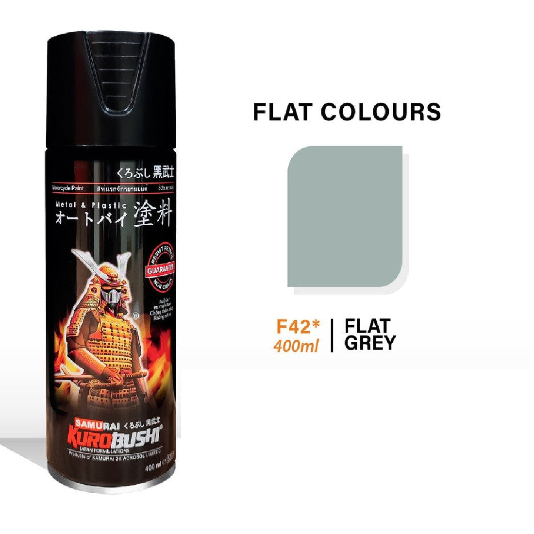 Samurai F42 Flat Grey Spray Paint - 400mL