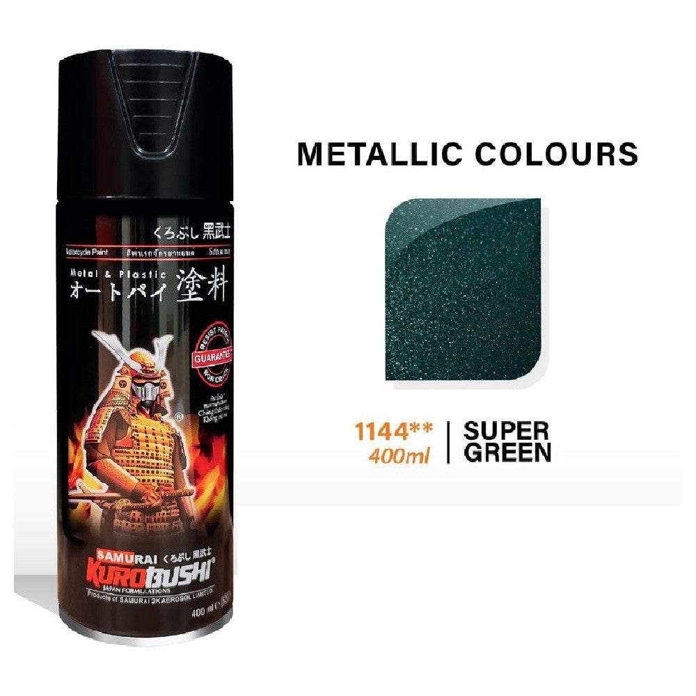 Samurai 1144 Super Green Metallic Spray Paint