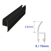 Hardware Specialist Bathroom H Shape Black Glass Door Seal