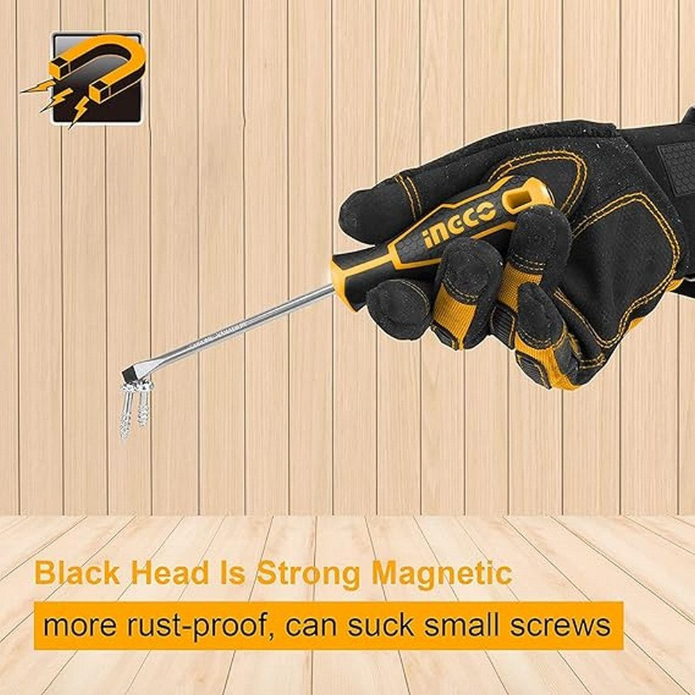Ingco HKSD0628 6 Pcs Magnetic Tips Ergonomic Handle Screwdriver Set
